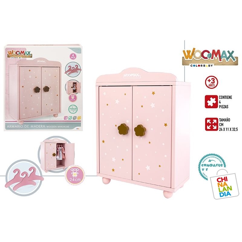ARMARIO 49362 DE MADERA PARA MUÑECAS