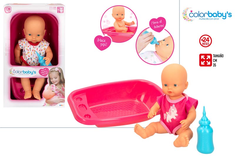 BEBE 35CM 43995 C/BIBERON**