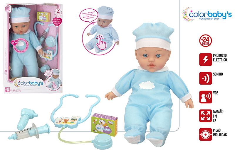 BEBE BLANDITO 41CM 49581 C/SONIDO Y ACC**