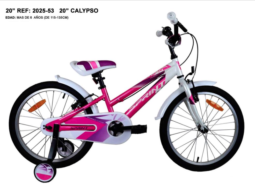 BICICLETA 2025/53 CALYPSO BLANCA ROSA 20"
