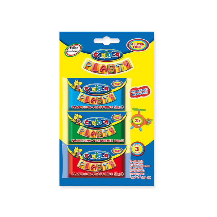 BLISTER 42690 PLASTILINA 3X60GR COLORES SURTIDOS