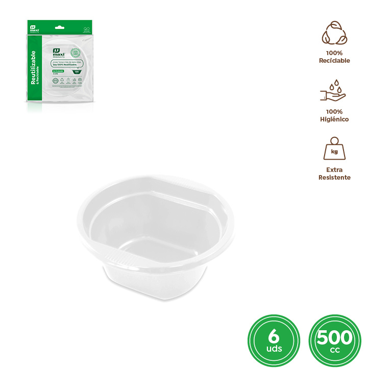 BOL REDONDO 1050R ENSALADA BLANCO 500CC SET 6UDS