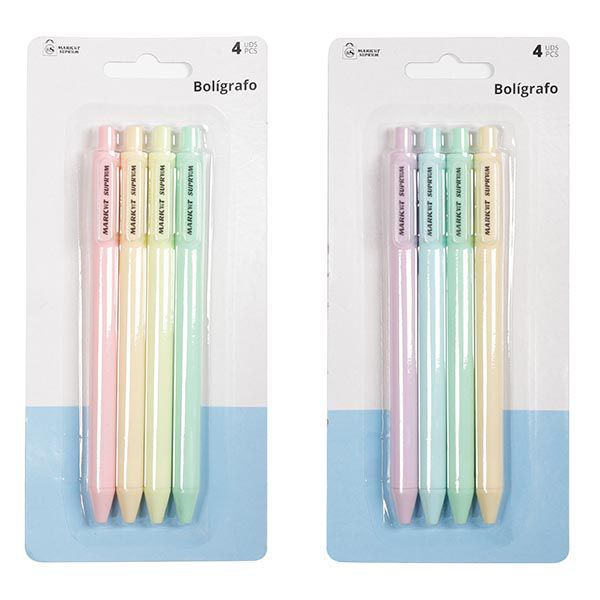BOLIGRAFO A9902 4UDS TINTA AZUL 15CM