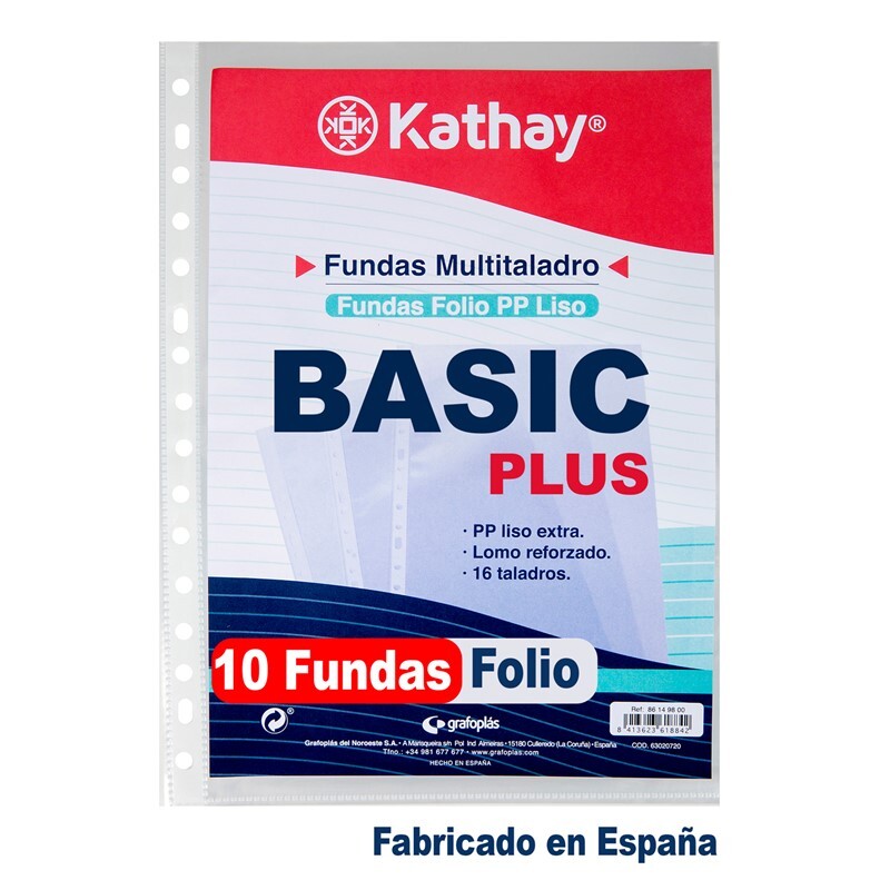 BOLSA 10 FUNDAS PP FOLIO STD+ 16TAL 86557100