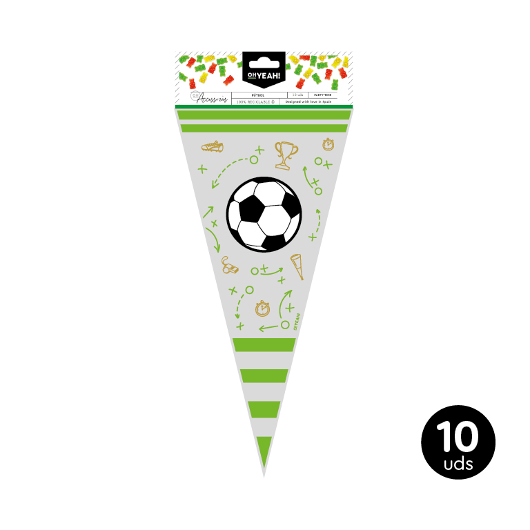 BOLSA DE CHUCHES 128-1003 FUTBOL 17X38CM SET 10UDS