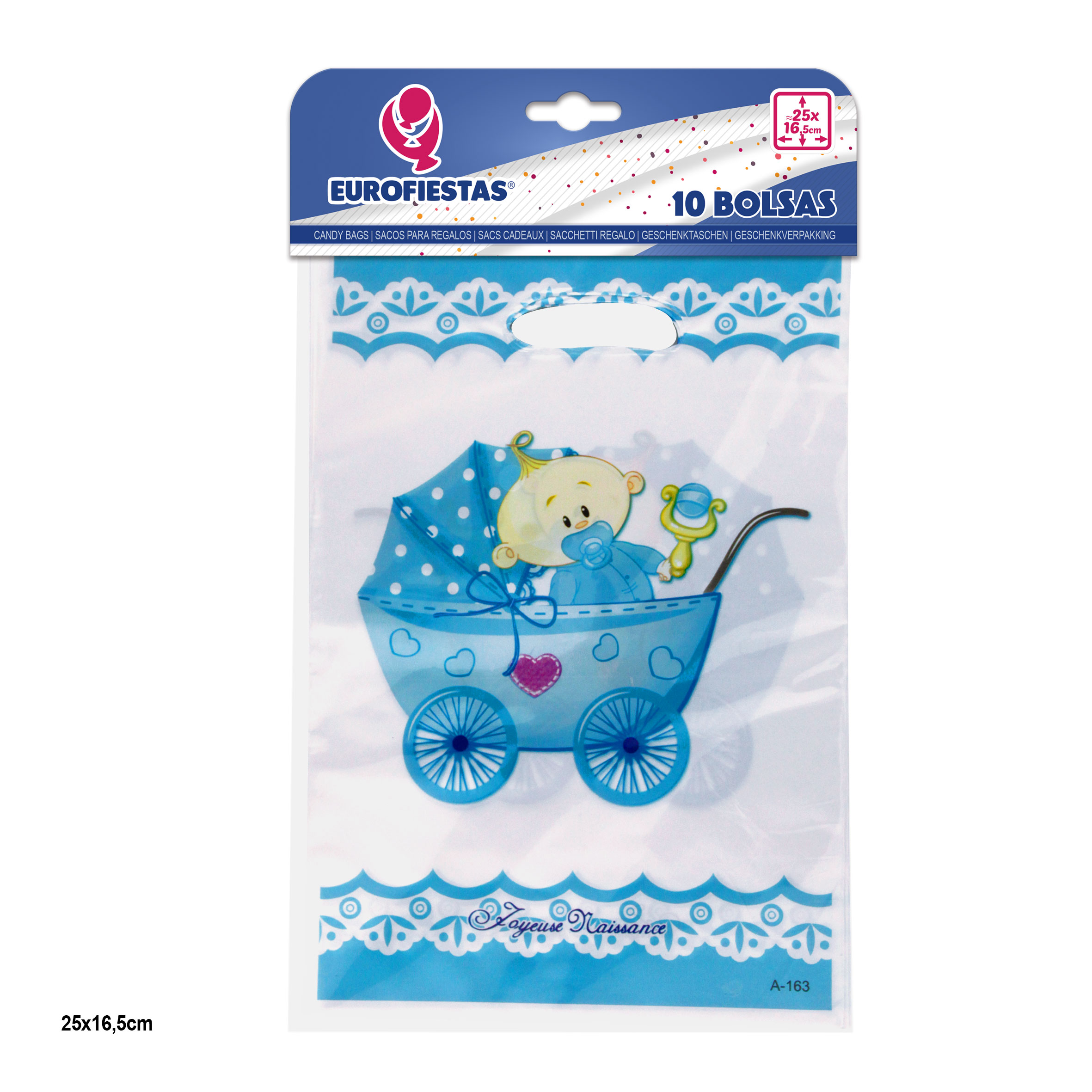 BOLSAS 35054 10 UDS CARRITO AZUL 25X16,5CM