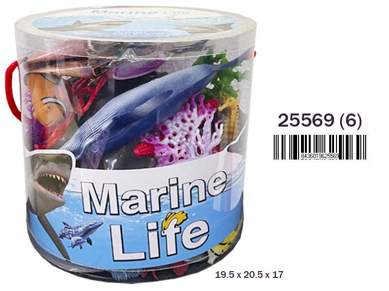 BOTE 34 PCS ANIMALES MARINOS 25569