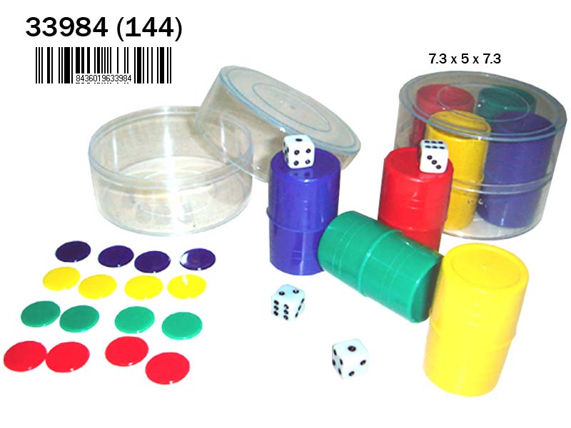 CAJA ACCESORIOS PARCHIS 33984 4 JUGADORES