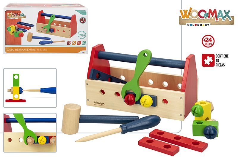 CAJA HERRAMIENTAS 42751 MADERA 18 PCS