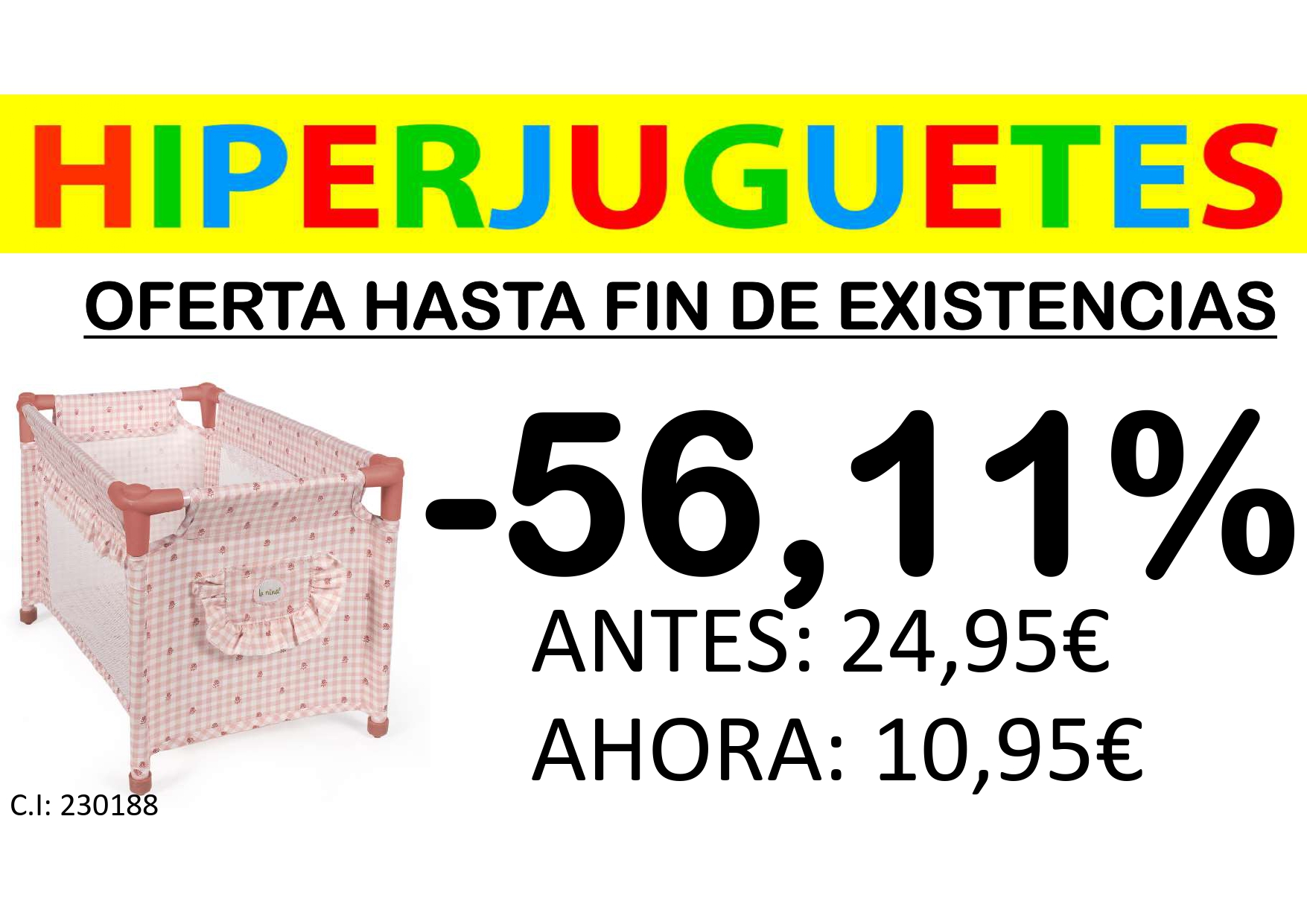 CAMA DE VIAJE CANDELA ROSA 65133 53X32X32CM**