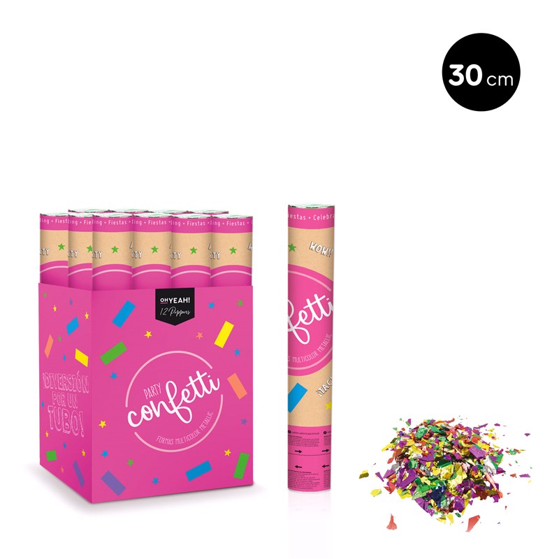 CAÑON CONFETTI 114-1012 METALIZADO COLORES STD 30CM