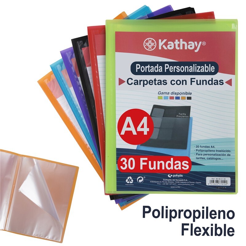 CARPETA 30 FUNDAS A4 PERSONALIZABLE 86980299