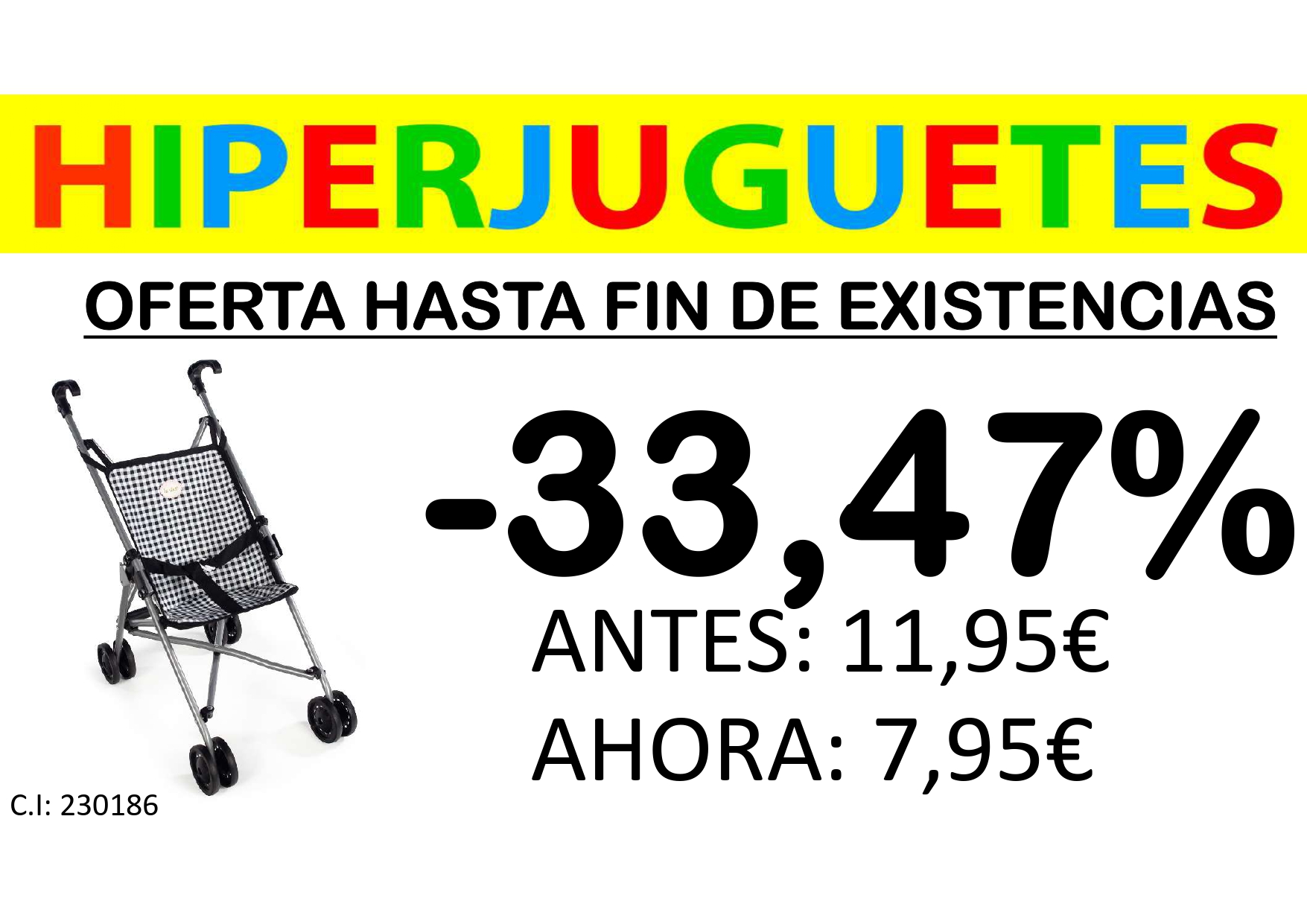 CARRITO CANDELA NEGRO 65150 41X27X55CM**