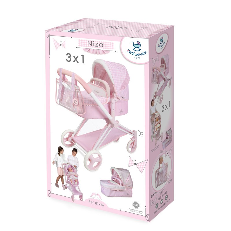 CARRO DE MUÑECA 81746 3X1 PLEGABLE 73X38X65CM