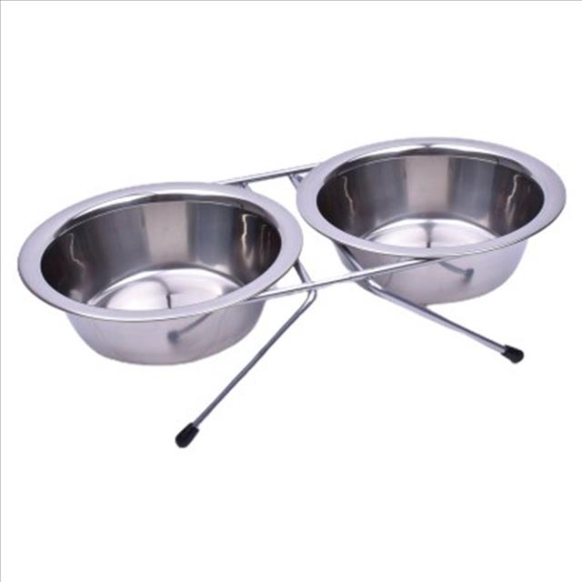 COMEDERO DOBLE MASCOTA ACERO 11CM 1937-158-11