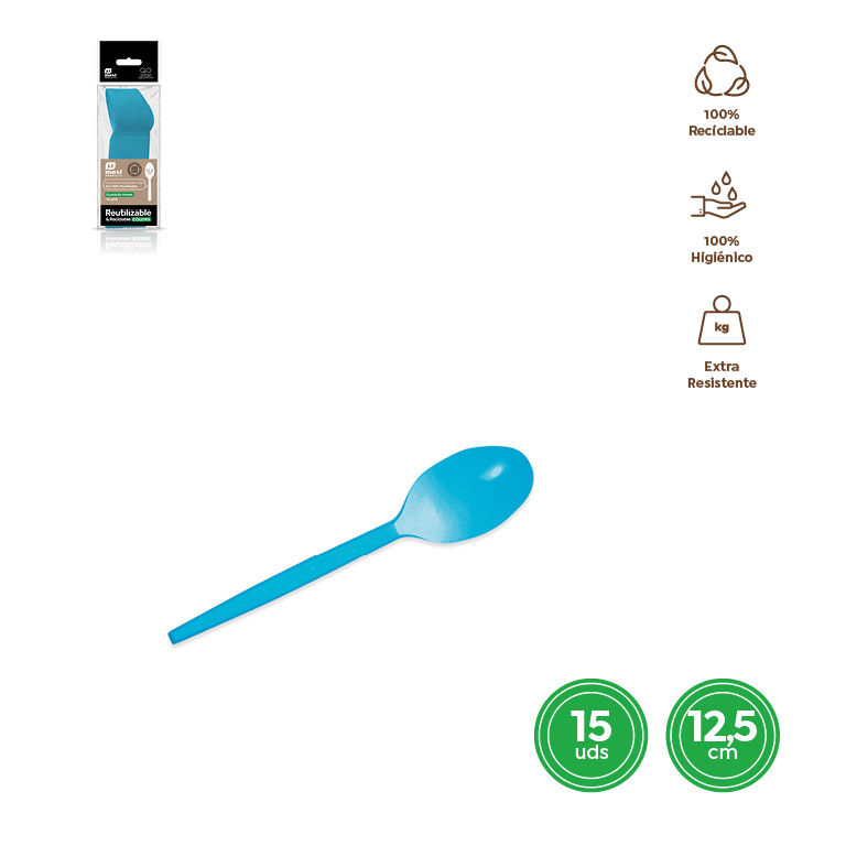 CUCHARITA AZUL NUBE 1377R 12.5CM SET 15UDS