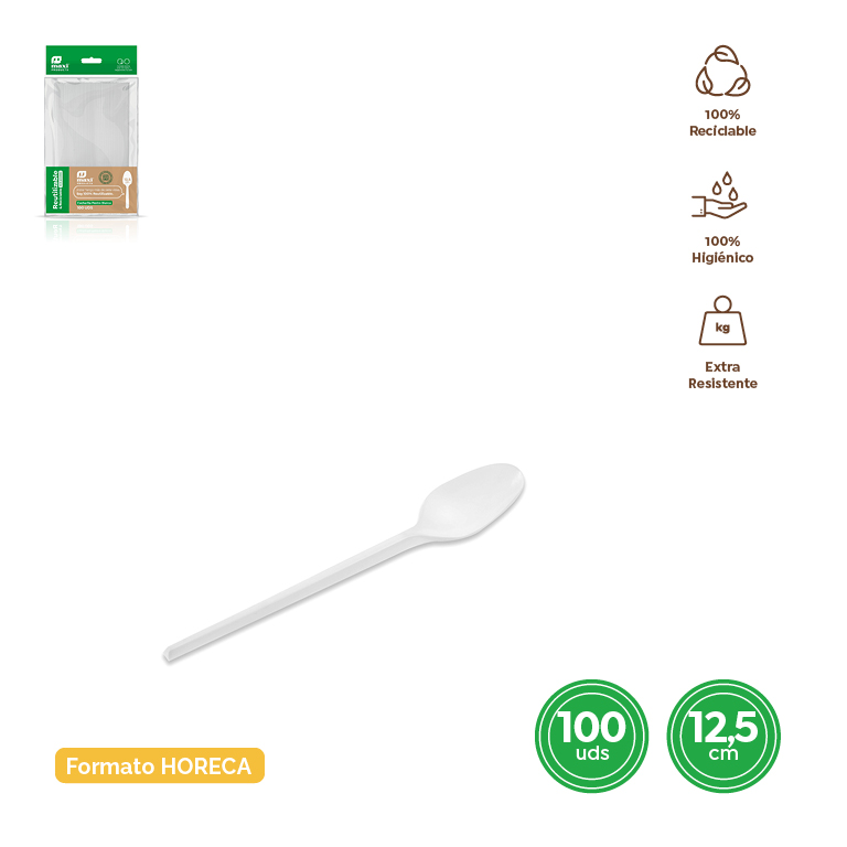 CUCHARITA POSTRE 5153R BLANCO 12.5CM SET 100UDS