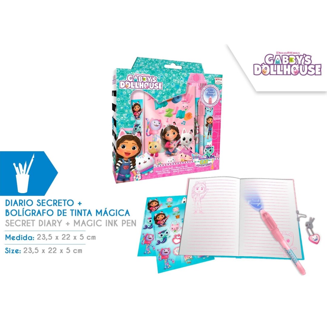 DIARIO GD00038 CON BOLIGRAFO MAGICO GABBYS DOLLHOUSE