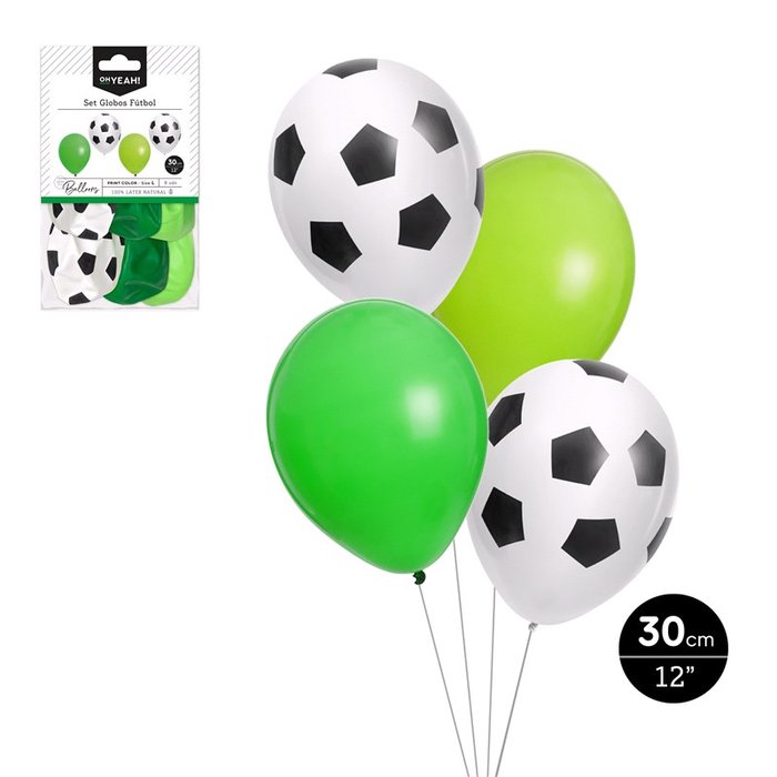 GLOBO 112-1098 FUTBOL DECORADO STD 30CM SET 8UDS