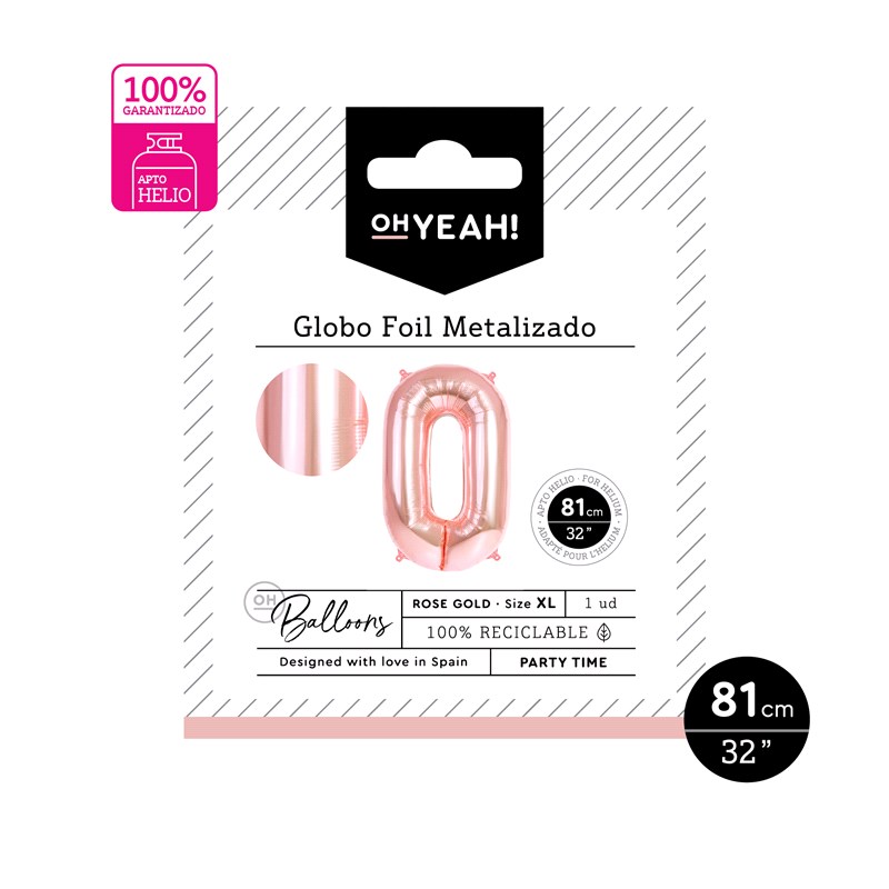 GLOBO 113-1070 POLIAMIDA Nº0 81CM ROSE GOLD METALIZADO
