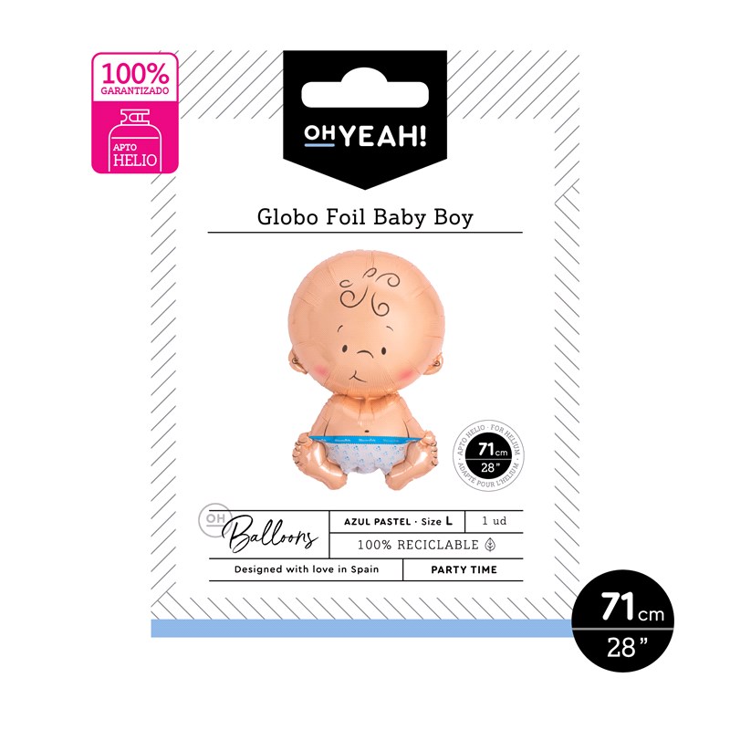 GLOBO 113-1214 BABY BOY AZUL 71CM APTO HELIO