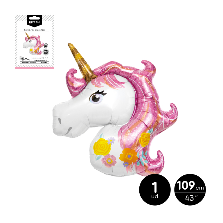 GLOBO 113-1244 POLIAMIDA UNICORNIO APTO HELIO 109CM