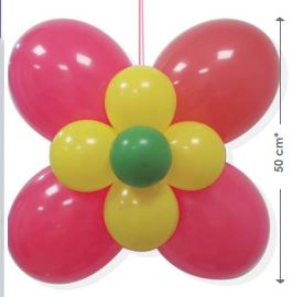 GLOBO 5284-10 FLOR DOBLE ROJO-AMARILLO