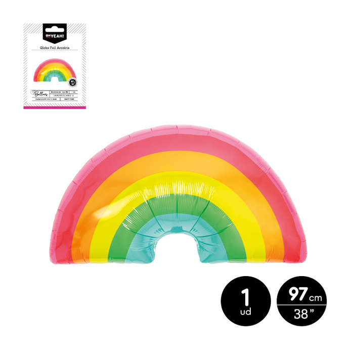 GLOBO POLIAMIDA 113-1218 ARCOIRIS MULTICOLOR 97CM HELIO