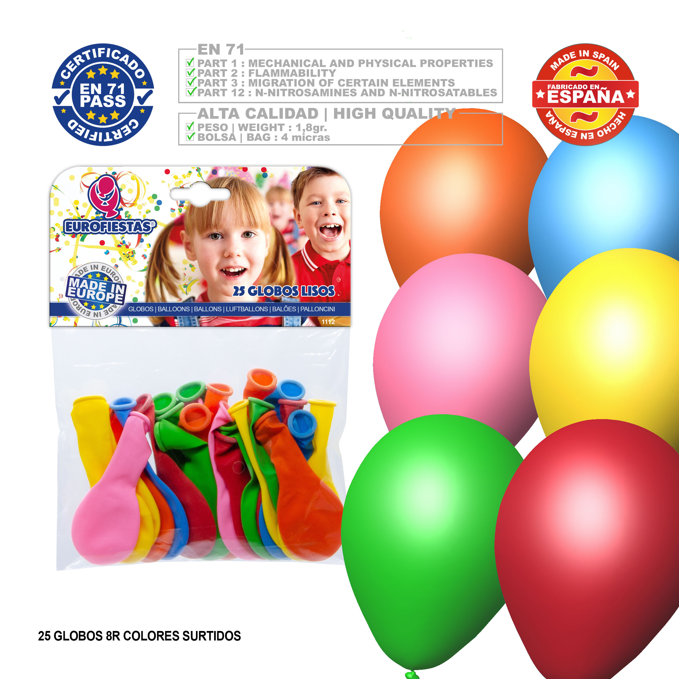 GLOBOS 1112 LISOS 25UDS