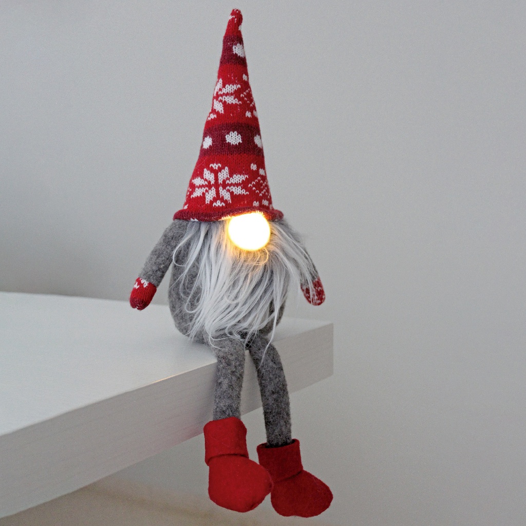 GNOMO DE NAVIDAD LED 204690116 CON PIERNAS COLGANTES 41CM