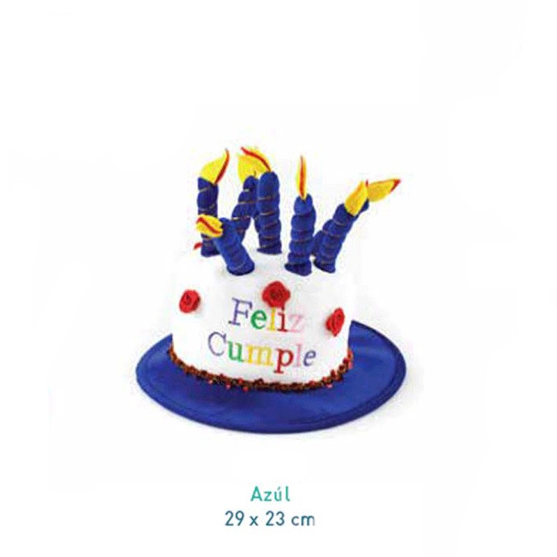 GORRO 9701 29X23 FELIZ CUMPLE AZUL