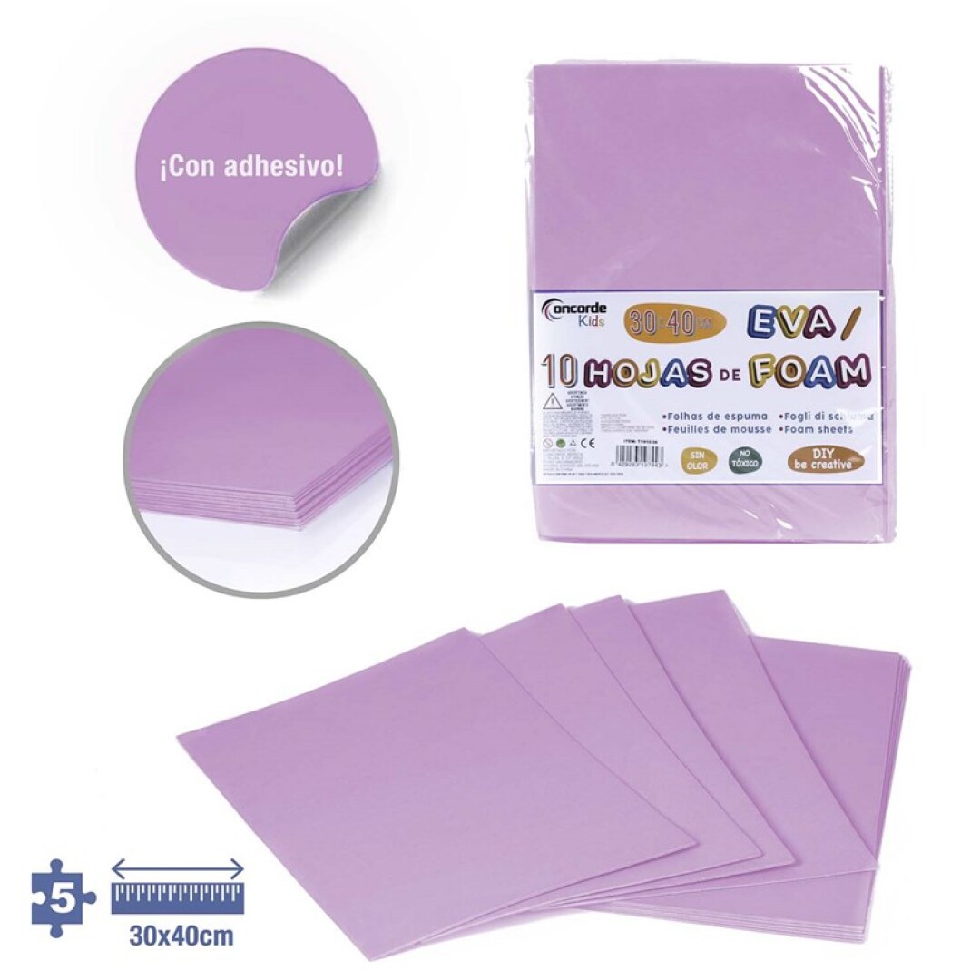 HOJAS ADHESIVAS ROSA T191064 EVA 5PZS 30X40CM