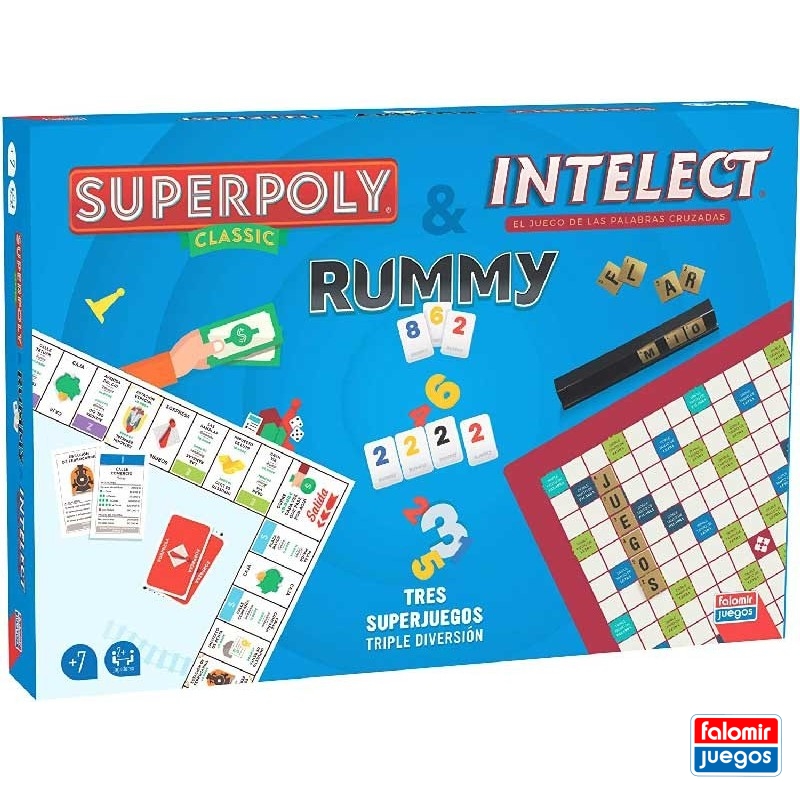 JUEGO 3EN1 INTELECTUAL 31061 SUPERPOLY+RUMMY+INTELECT