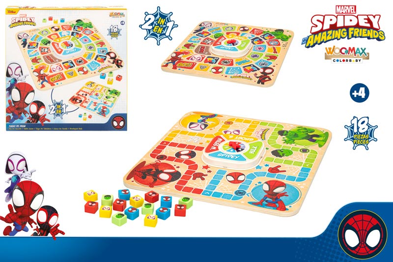 JUEGO DE MESA 48753 2EN1 MADERA SPIDEY*