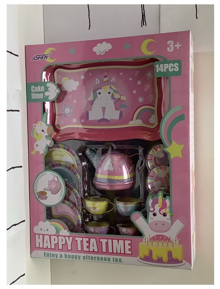 JUEGO DE TE DE METAL DECORACION UNICORNIO 1531