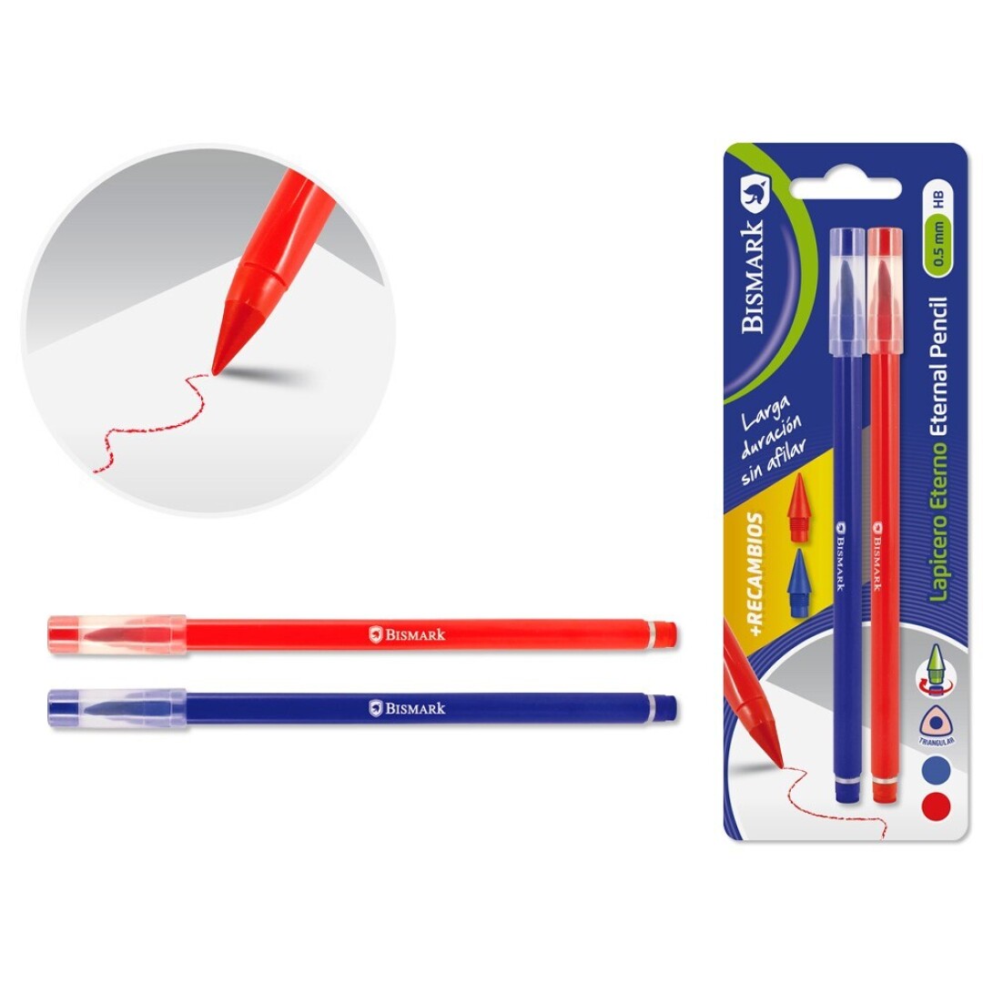 LAPICERO ETERNO 332854 MÁGICO ROJO /AZUL 2 UND +2 RECAMBIOS