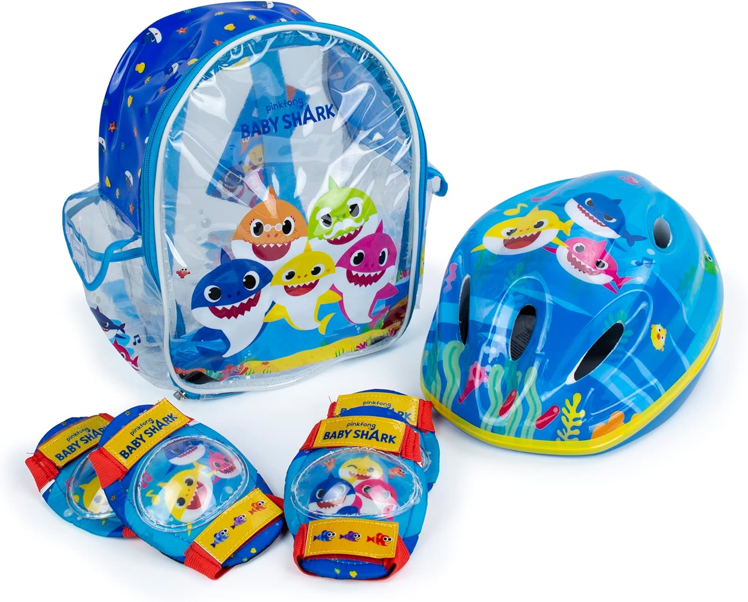 MOCHILA 4603 CASCO + PROTECCIONES BABY SHARK**