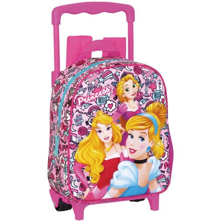 MOCHILA 57732 C/RUEDAS PRINCESAS 28X24X10CM**