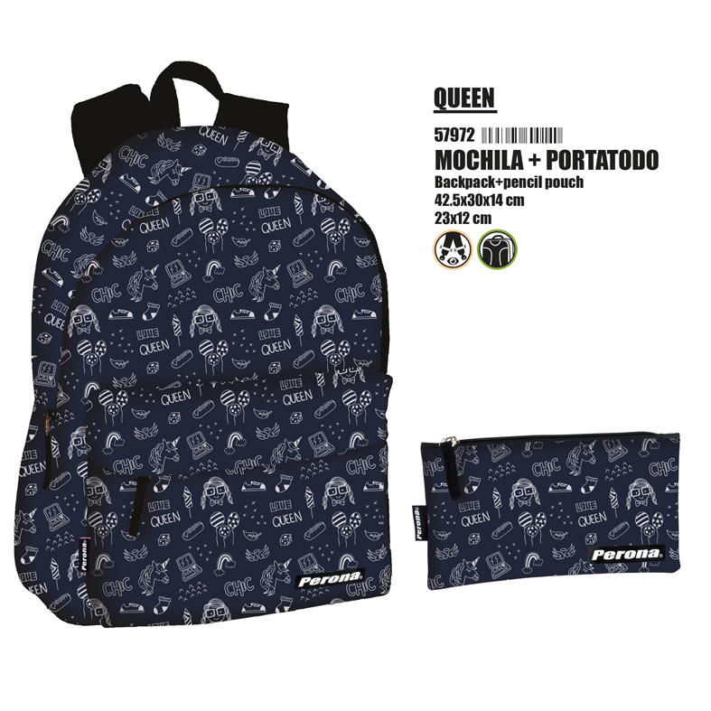 MOCHILA 57972 + PORTATODO QUEEN**