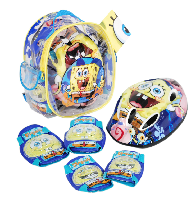 MOCHILA 8318 CASCO + PROTECCIONES BOB ESPONJA**
