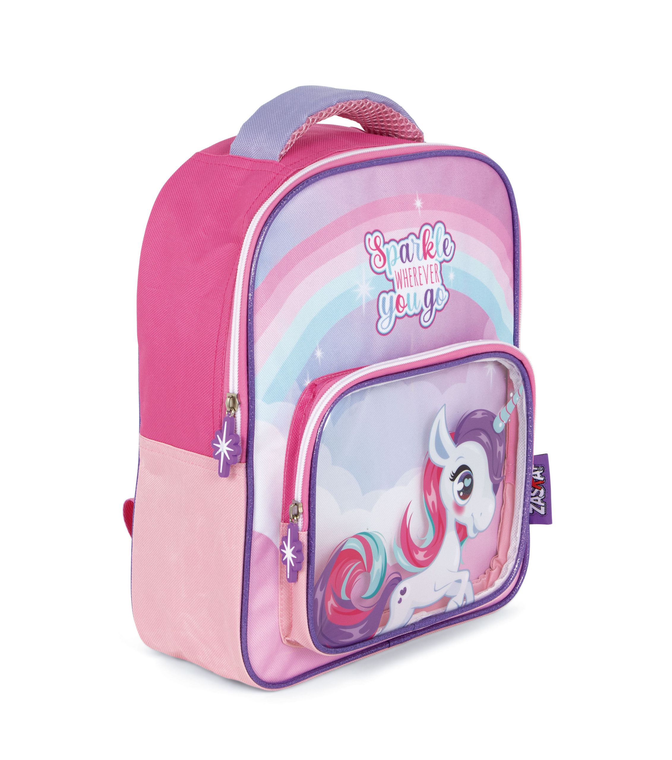 MOCHILA CON BOLSILLO ZK16460 UNICORN 30X24.5X11CM