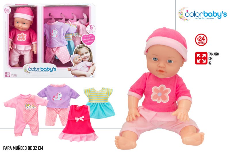 MUÑECA 32CM C/4 TRAJES 49579**