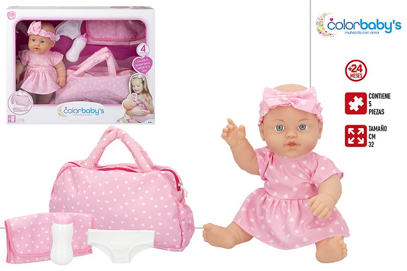 MUÑECA 46799 32CM C/BOLSO CAMBIADOR**