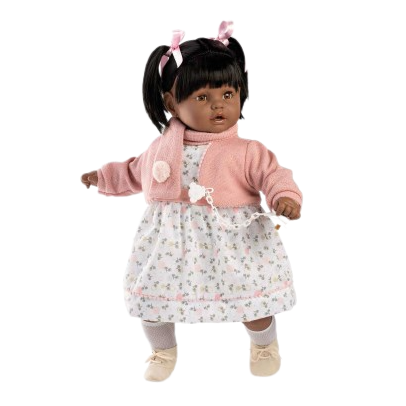 MUÑECA 8056N1 BABY DULZONA MULATA CHAQUETA Y BUFANDA, BOLSA 62CM