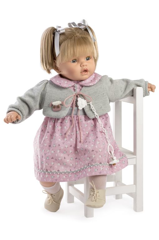 MUÑECA BABY DULZONA 80591 CHAQUETA GRIS, BOLSA