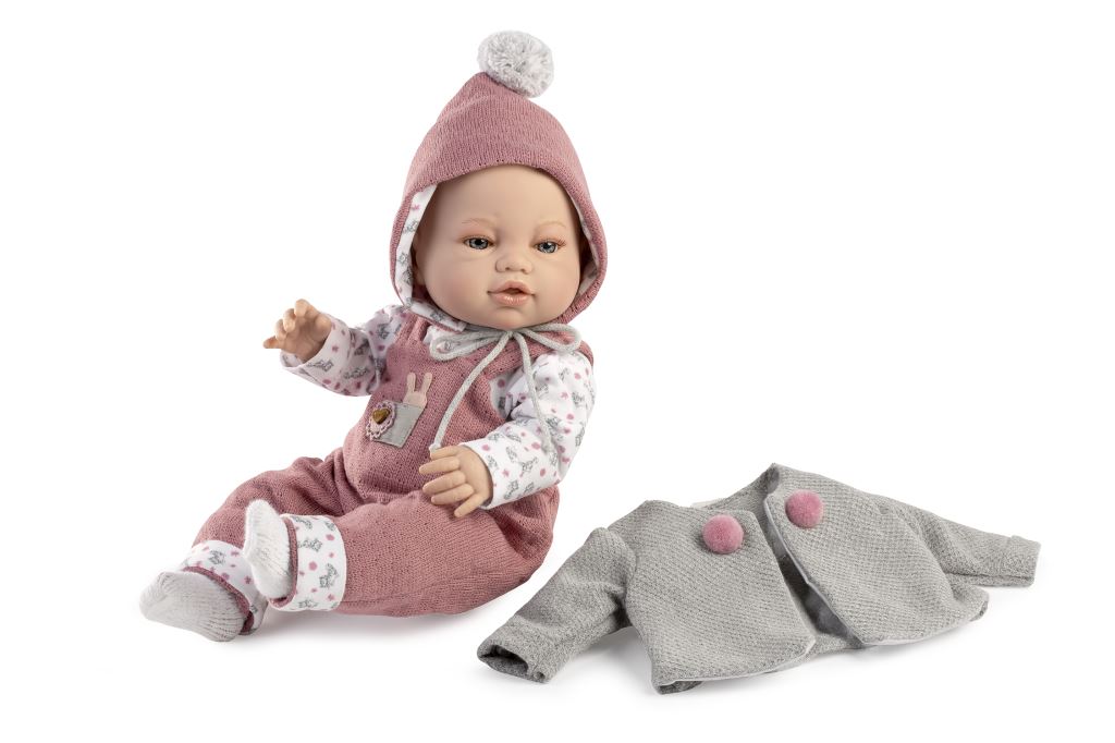 MUÑECO RECIEN NACIDO 51241 CHAQUETA GRIS BOLSA