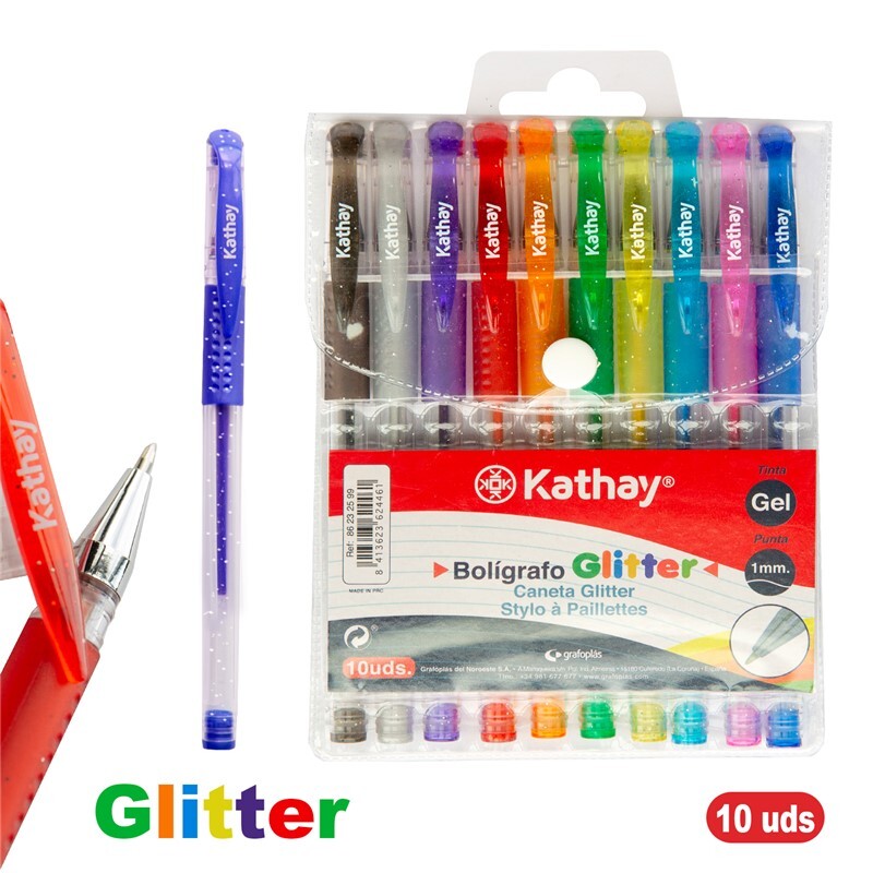 PACK 10 BOLIS 1MM GEL GLITTER SURT 86232599