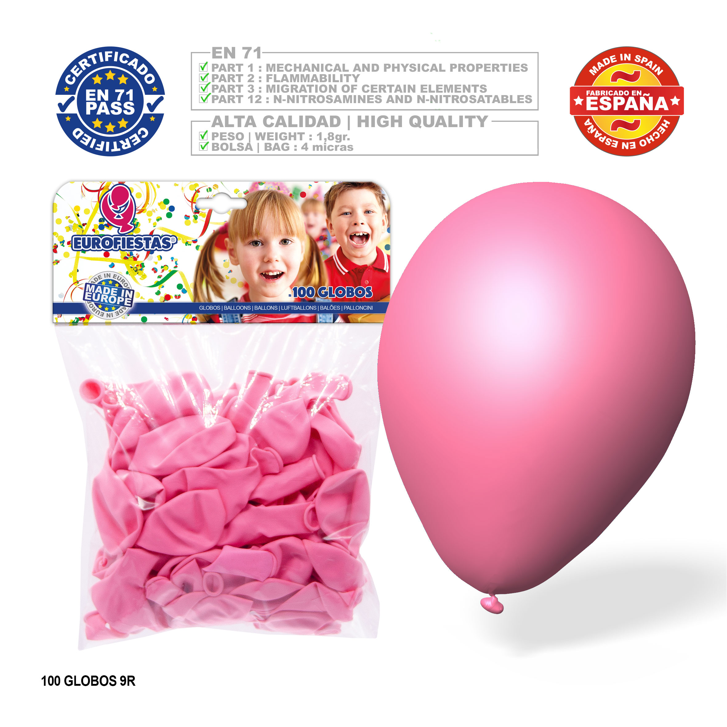 PACK 100 GLOBOS 1041 ROSA