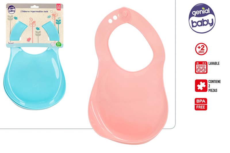 PACK 2 BABEROS PLASTICO 71377