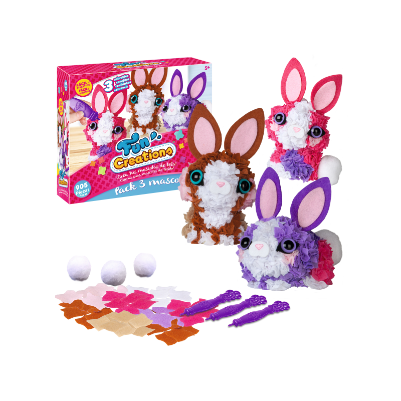 PACK 3 MASCOTAS CREA TU PELUCHE HI-562678**